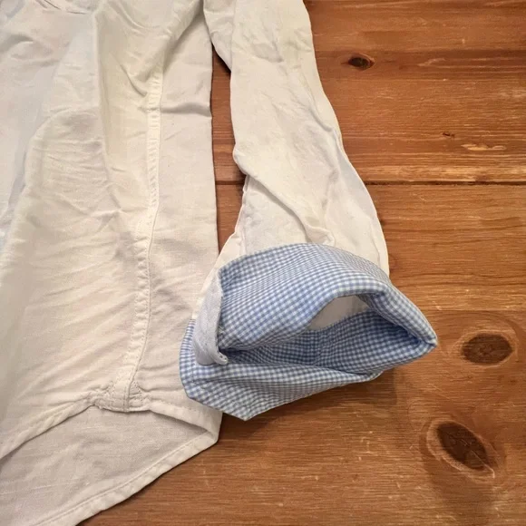 Men’s White Colten Linen Button Collar Banana Republic Shirt size Medium - Picture 3 of 5